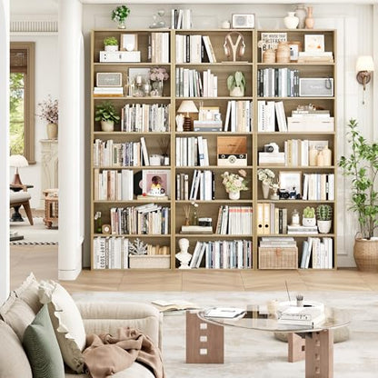 82" Tall Bookshelf, 7-Tier Open Shelves Bookcase, Freestanding Display Storage Shelves, Tall Bookcase Home Decor Furniture for Home Office, Living Room, Bedroom, Light Oak