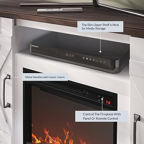47" TV Stand with 18" Electric Fireplace Heater & Media Entertainment Center, view 7