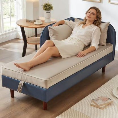 65" Modern Storage Chaise Lounge Indoor, view 2