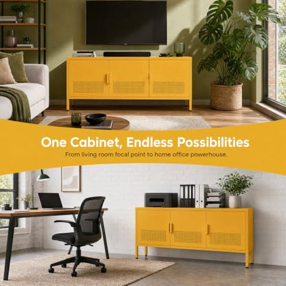 22" H Metal TV Stand Storage Cabinet, view 5