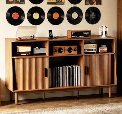 Record Player Stand with Vinyl Storage, view 2