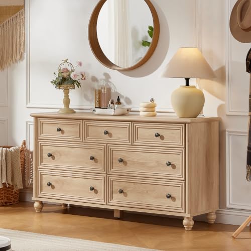 54" Dresser for Bedroom, Farmhouse 7 Drawers Dressers with Gourd Legs, view 7
