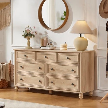 54" Dresser for Bedroom, Farmhouse 7 Drawers Dressers with Gourd Legs, view 7