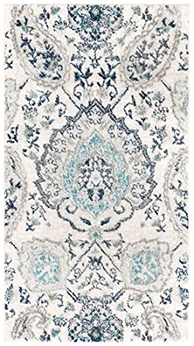 SAFAVIEH Madison Collection Accent Rug - 2'3" x 4', Cream & Light Grey, Glam Paisley Design, Non-Shedding & Easy Care, Ideal for High Traffic Areas in Entryway, Living Room, Bedroom (MAD600C)