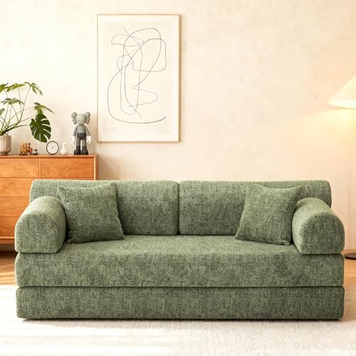 78-Inch Oversized Loveseat Boneless Foam Couch Convertible Mattress Sleeper Bed, view 2