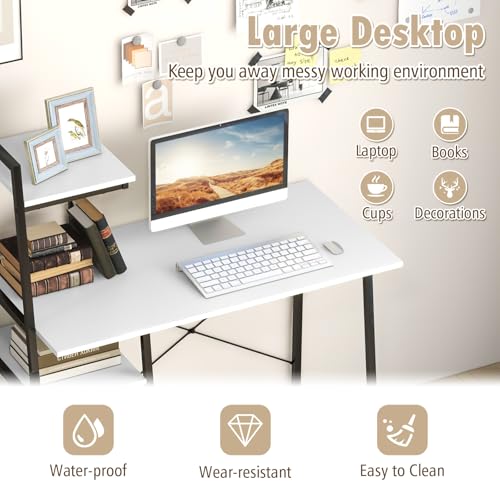 Computer Desk with 4-Tier Storage Shelves, view 6