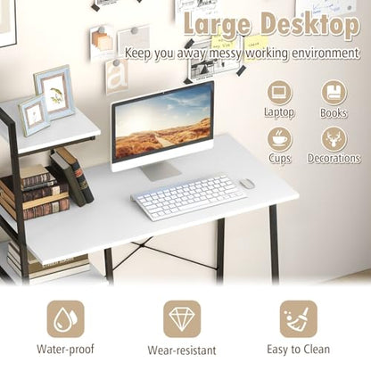 Computer Desk with 4-Tier Storage Shelves, view 6