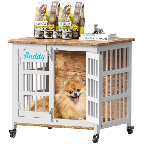 27"/33" Heavy Duty Dog Crate Furniture with Name Tag, view 2