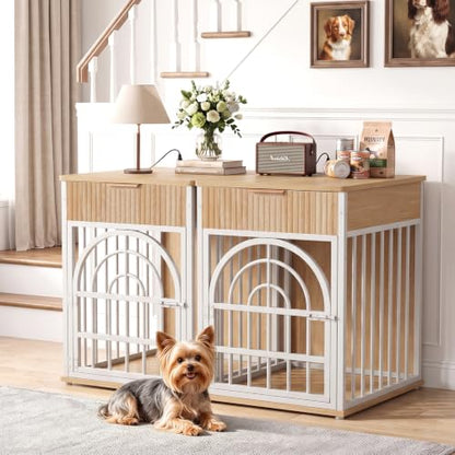 Dog Crate Furniture, Wooden Dog Kennel for Small Breed,Yellow Oak, view 7