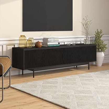 Henn&Hart 70" TV Stand for TVs up to 75", Natural Black, view 6
