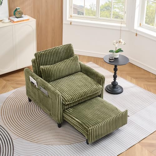 Teddy Convertible Sleeper Chair with Pillow & Adjustable Backrest, view 3