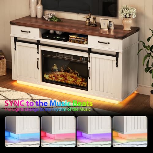 58" Farmhouse Electric Fireplace TV Stand for TVs up to 65", view 7