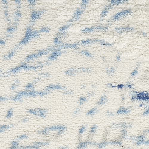 Home Pompeii Ivory Grey Blue 4' x 6' Area Rug - Easy Clean, Non Shedding, Bed Room, Living Room, Dining Room, Kitchen (4' x 6')