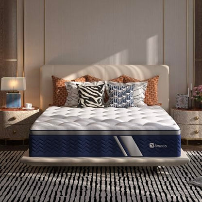 SyncDeep Queen Mattress 12 Inch, Firm Hybrid Cooling, Lumbar Support, view 2