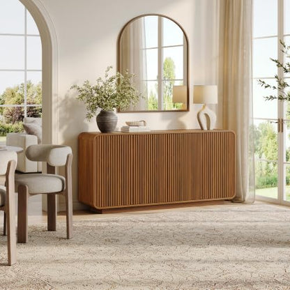 64" Fluted Sideboard Buffet Cabinet with Storage, view 6