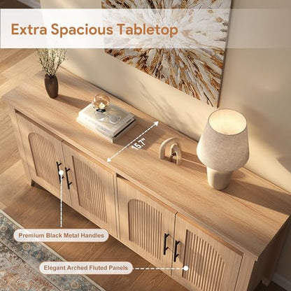 63" Fluted Sideboard Buffet Cabinet with Storage, view 5
