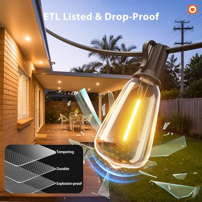 198FT Outdoor String Lights for Outside with Remote Waterproof Patio Lights, view 5
