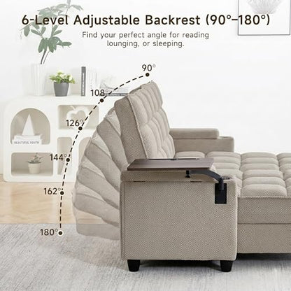 70.9" Chaise Lounge Chair Indoor, Oversized Boucle Upholstered Sofa Bed, view 8