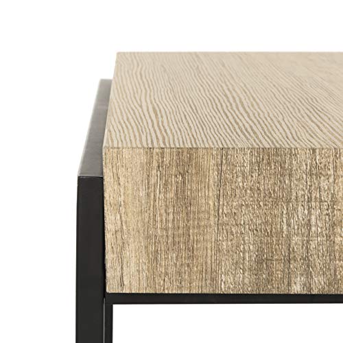 Alexander Multi Brown & Black Rectangular Accent Table with Metal Frame, view 5