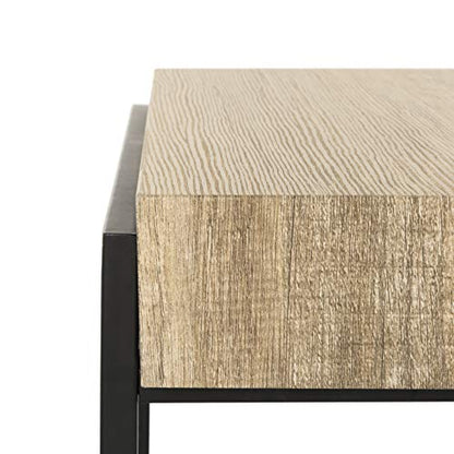 Alexander Multi Brown & Black Rectangular Accent Table with Metal Frame, view 5