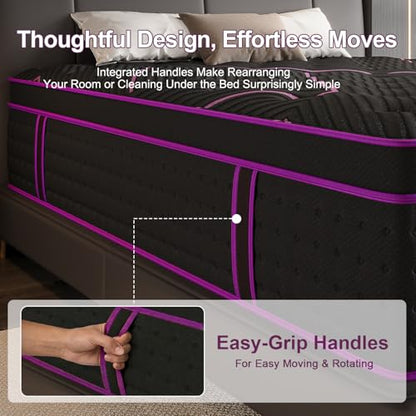 Queen Mattress 12 Inch Hybrid, Cooling-Gel Foam & Pocket Springs, view 8