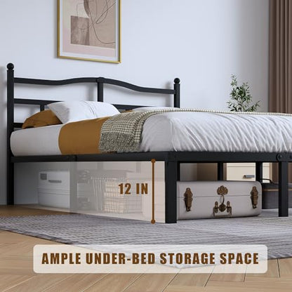 Metal Bed Frame with Headboard, view 6