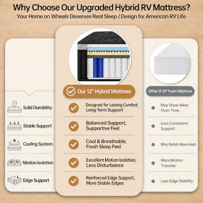 12 Inch RV Short Queen Mattress, view 6