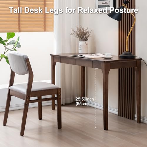 Solid Wood Desk with Drawers, Home Office Desk for Small Spaces, view 5