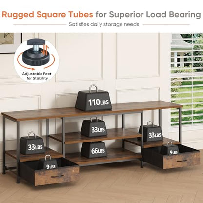 63" TV Stand with Fabric Drawers for 65 70 75 Inch TVs, view 7