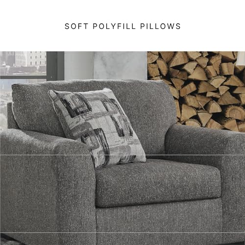 Signature Design by Ashley Gardiner Modern Upholstered Oversized Chair with 1 Throw Pillow, Gray