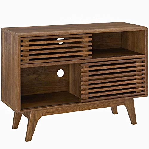 Render Mid-Century Modern Two-Tier Display Stand in Walnut, view 5