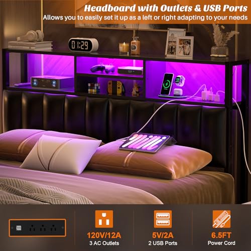 Headboard for Queen Size Bed with Storage, Upholstered Headboards, view 4