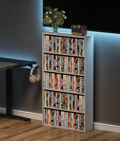 DVD Storage Rack Media Tower, 5 Tier Organizer Shelf for CDs, view 8