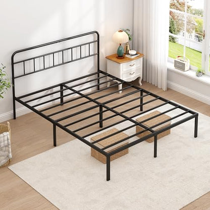 Full Bed Frame with Classin Headboard, Black, view 7