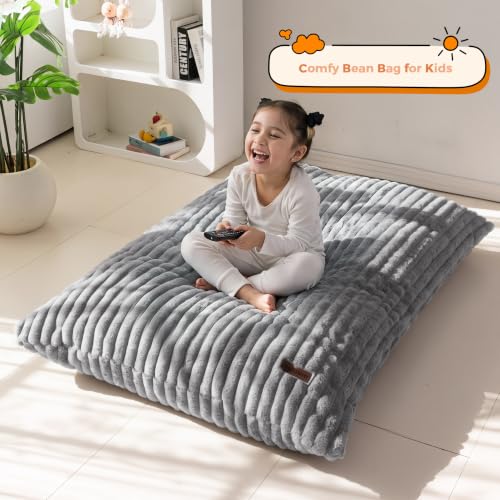 3 in 1 Kids Bean Bag Chair, Comfy Floor Sofa with Removed Cover, view 3