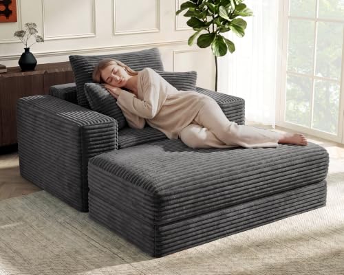 Boneless Sofa Bed in Corduroy for Living Room, view 2
