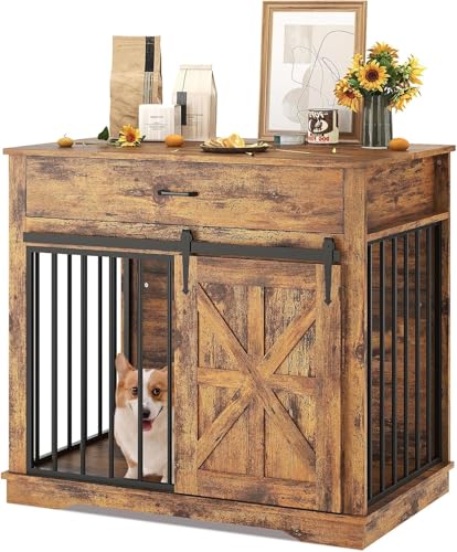 37.8" Dog Crate Furniture Indoor Dog Kennel Decorative Dog Cage, view 8