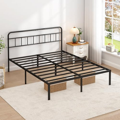 Full Bed Frame with Classin Headboard, Black, view 6