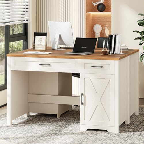 Executive Desk with Storage Cabinet, Unique White, view 7