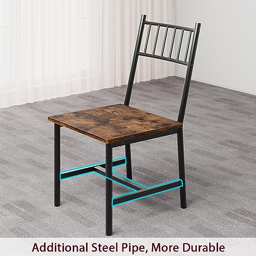 GAOMON Dining Table Set for 4, Kitchen Table and Chairs for 4 with Wine Rack, Dining Room Table Set with Bench, Rectangular Kitchen Table Set for Small Space, Apartment, Studio, Retro Brown
