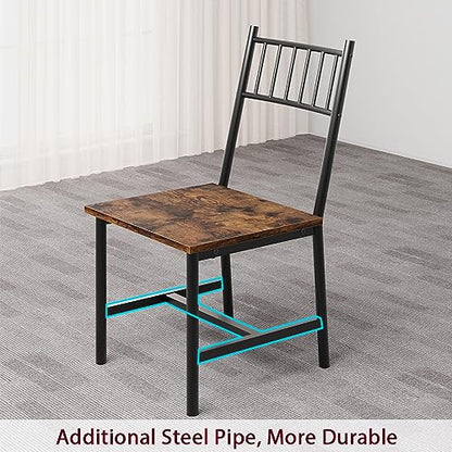 GAOMON Dining Table Set for 4, Kitchen Table and Chairs for 4 with Wine Rack, Dining Room Table Set with Bench, Rectangular Kitchen Table Set for Small Space, Apartment, Studio, Retro Brown