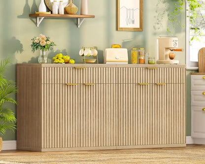 31.5" W Fluted Buffet Cabinet with Storage, Sideboard Cabinet, view 6