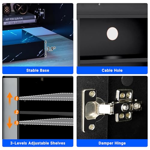 71IN LED TV Stands w/Power Outlet for 85/80/75 Inch TVs, view 5