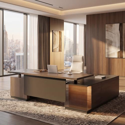 Reversible 83.6" L-Shaped Electric Executive Standing Desk, view 2