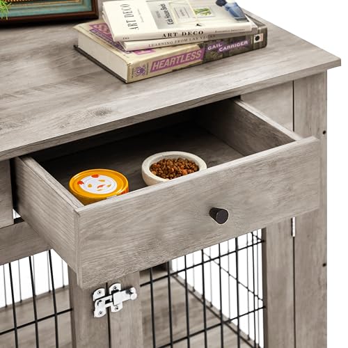 Okak Furniture Style Dog KennelGrey, view 8