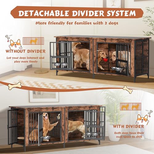63'' Double Dog Crate Furniture, view 6