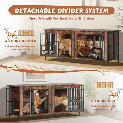 63'' Double Dog Crate Furniture, view 6