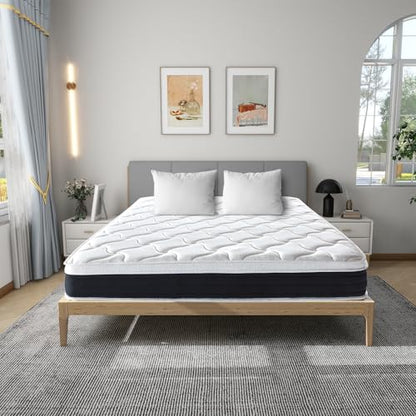 12 Inch Queen Hybird Mattress, Breathable Medium Firm Black Queen Mattress, view 2