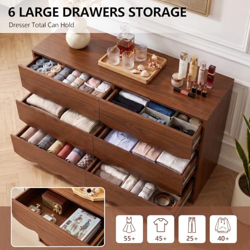 6 Drawer Dresser for Bedroom, view 6
