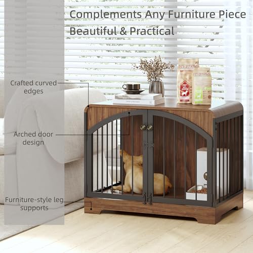 31.5" Farmhouse Dog Crate Furniture for Small Dogs, view 4